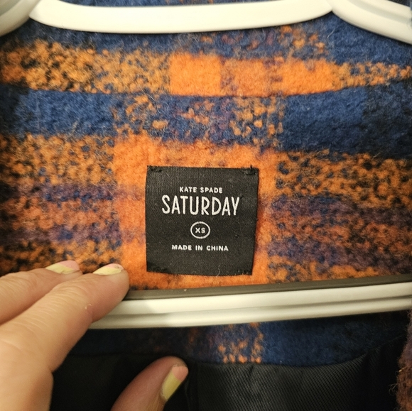 Kate Spade Saturday Flap Brushed Plaid Jacket - Picture 5 of 8